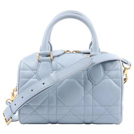 Borsa 2Way Dior Macrocanage Groove 20 in pelle blu Blu