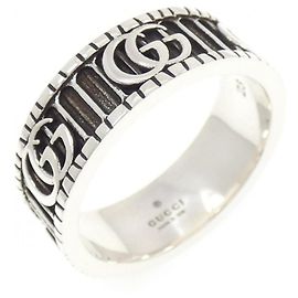 Anello Double G Gucci Nero Argento