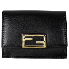 Fendi Micro Trifold Wallet Black