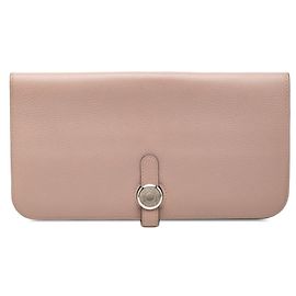 Cartera larga Dogon de Hermès en rosa Rosa