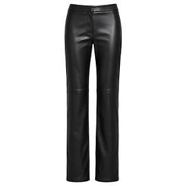 Autre Marque S Max Mara Bootcut Hose aus schwarzem Kunstleder Schwarz