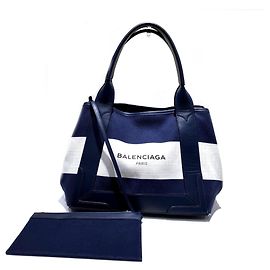 Balenciaga Cabas S Handtasche Navy Weiß Marineblau