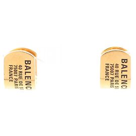 Brincos de argola banhados a ouro da Balenciaga Dourado
