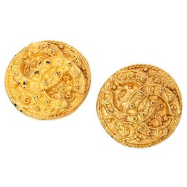 Orecchini a clip Chanel Vintage Coco Mark D'oro