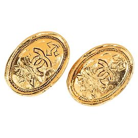 Orecchini a clip Chanel Vintage Coco Mark D'oro