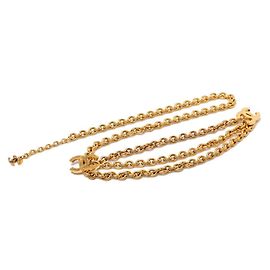 Cinto Chanel Vintage Coco Mark Triple Chain Dourado