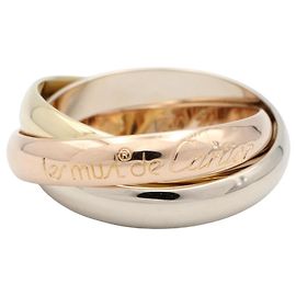 Anillo Trinity de Cartier en Oro de 18K Plata Dorado