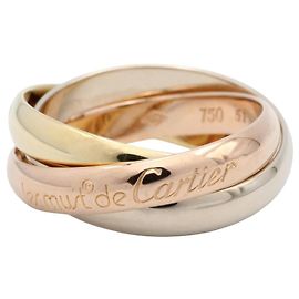 Anel Cartier Trinity em ouro amarelo branco e rosa Prata Dourado