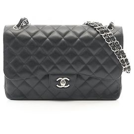 Borsa a tracolla Chanel Large Matelassé Classic Double Flap Nero