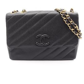 Borsa a tracolla Chanel Bias Stitch Coco Mark Nero