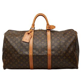 Borsa Boston Louis Vuitton Monogram Keepall 55 Marrone