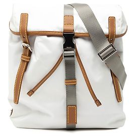 Bolsa de ombro em Tessuto com placa de logotipo Triangle da Prada Branco