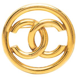 Spilla tonda Chanel Coco Mark 93P D'oro