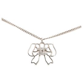 Collar Chanel Coco Mark Ribbon Motif Plata