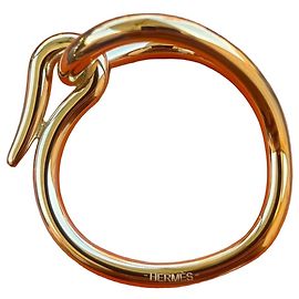 Anel de lenço Hermès Jumbo dourado Dourado