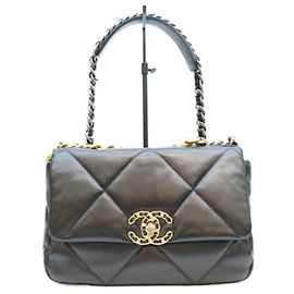 Borsa a tracolla Chanel AS1160 in agnello nero Nero