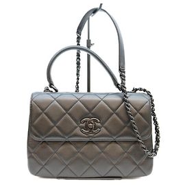 Borsa a tracolla Chanel Black Lambskin Trendy CC piccola Nero
