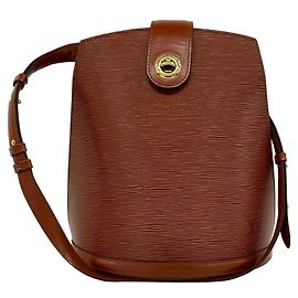 Bolsa Louis Vuitton Vintage Cluny em couro Epi Marrom