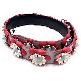Fendi Women's Leather Shoulder Strap Black Red Light blue