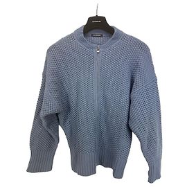 Autre Marque Canessa Cardigan en cachemire bleu à fermeture éclair Bleu