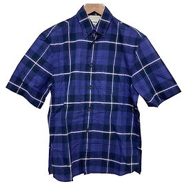 Acne Studios Karo-Kurzarmhemd Blau