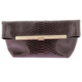 Autre Marque Clutch KASSANDRE de couro marrom Marrom