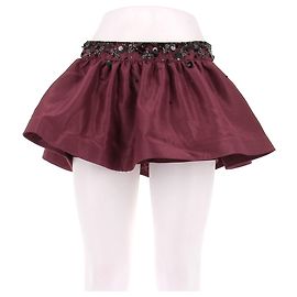 Autre Marque Mini-jupe pourpre avec strass noirs Bordeaux