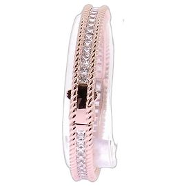 APM Monaco Pulsera de rosa con strass "Cordage" Rosa