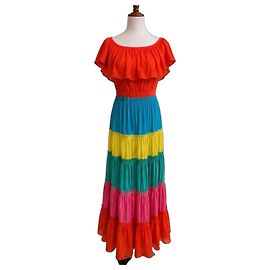 Alice + Olivia Gestuftes Maxi-Kleid Multicolour Pink Rot Blau Mehrfarben Grün Gelb