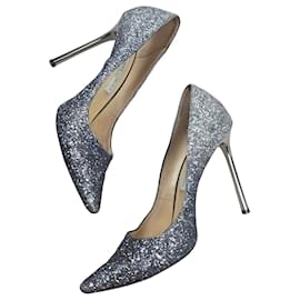 Jimmy Choo Silver Sequin Pumps Silvery