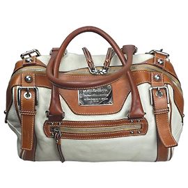 Borsa in pelle Dolce & Gabbana bianca e marrone Marrone Bianco