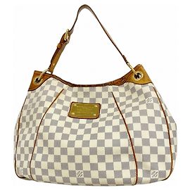 Bolsa de Ombro Louis Vuitton Damier Azur Galliera PM Branco