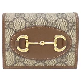 Gucci Horsebit 1955 Bi-Fold Wallet Brown Beige