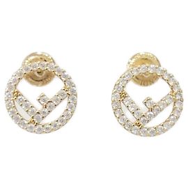 Boucles d'oreilles puces Fendi dorées Doré Autre