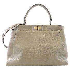 Fendi Peekaboo Handtasche Silber