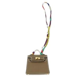 Hermès Hermes Kelly Twilly Mini Accessory Bag Charm Beige Taupe