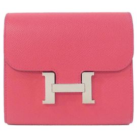 Hermès Hermes Constance Compact Wallet Pink