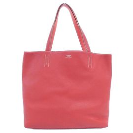 Hermès Bolsa Hermes Double Sens em Rose Jaipur e Rouge Casaque Rosa Vermelho