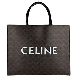 Céline Celine Coated Canvas Handbag Brown Black