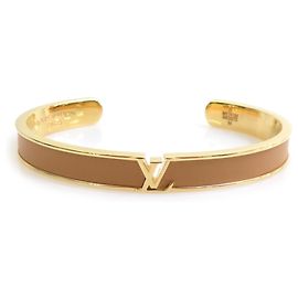 Pulseira Bangle Louis Vuitton Bege Dourado