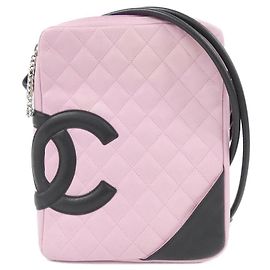 Chanel Cambon Line 25178 Shoulder Bag Black Pink