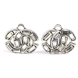 Orecchini a clip Chanel argento con strass Argento