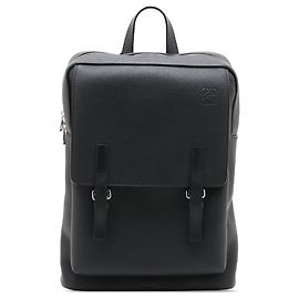 Mochila militar de couro preto LOEWE Preto