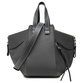 Bolsa de ombro Hammock em couro cinza LOEWE Small Marrom Cinza antracite