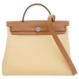Hermès Yellow Toile Herbag Zip 31 Autre Jaune