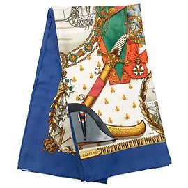 Sciarpa in seta Hermès Blue Napoleon 90 Blu