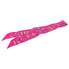 Lenço Twilly de seda Hermès Pink Cordages Rosa