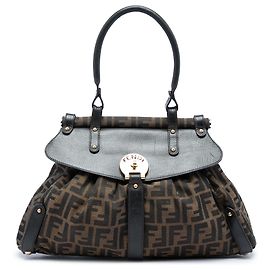 Fendi Brown Medium Zucca Canvas Magic Handbag Brown