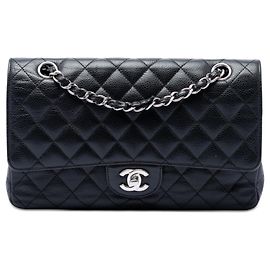Chanel Black Medium Classic Caviar Double Flap Noir