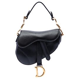 Dior Black Micro Goatskin Saddle Noir